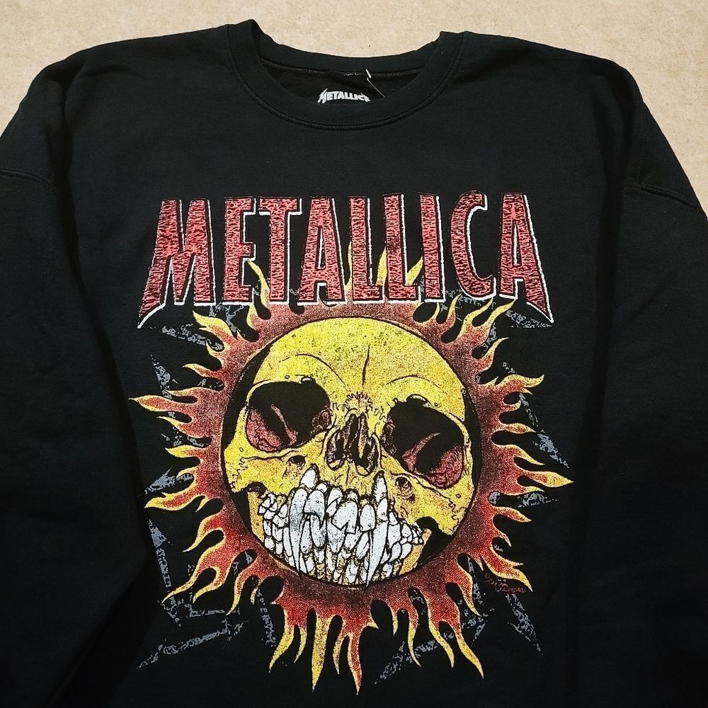 Metallica Black Graphic Crew Neck Sweatshirt #U